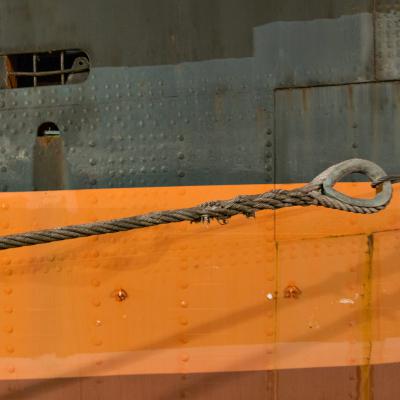 Detaljbild på lastfartyget Fryken